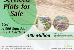 Get A 500sqm Serviced Plot of Land in T.A Gardens, Lagos-Ibadan Epx.way (Call 08033059729)