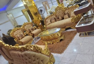 Luxury 8-Seater Royal Fabric Sofa with Tables – ₦6M Only! – Call 08144280912