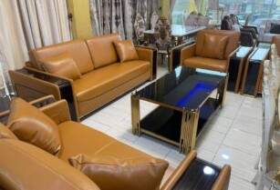 Top-Quality 7-Seater Leather Sofa Set – Nationwide Delivery (Call 08144280912)