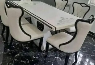 Elegant Turkish Marble Dining Table and Chairs – Best Value! (Call 08144280912)